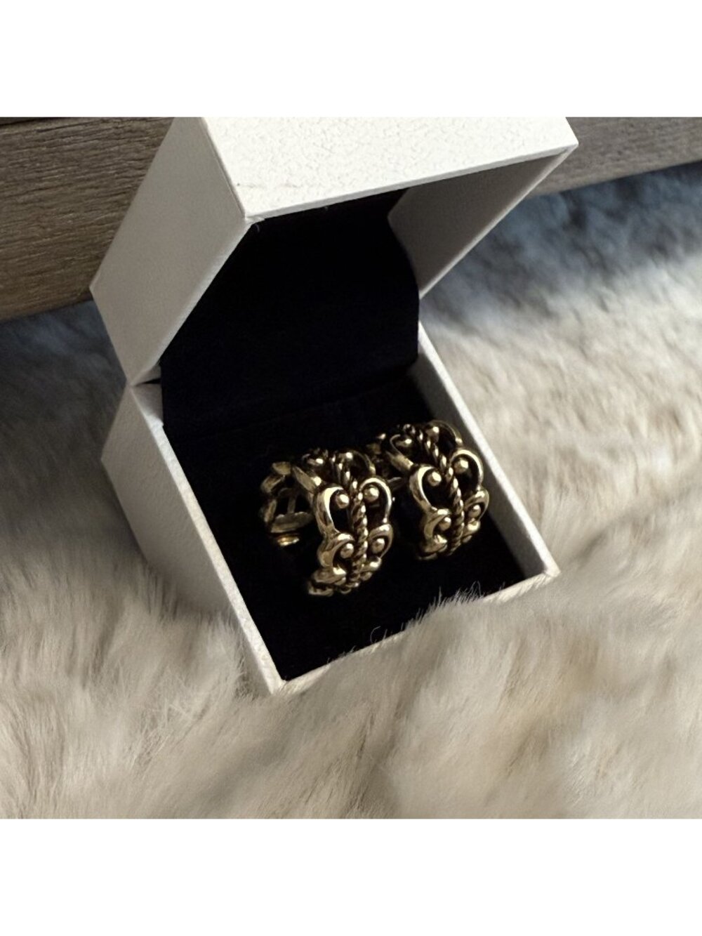 Vintage Avon Rounded Hoop Gold Toned Elegant Clip On Earrings